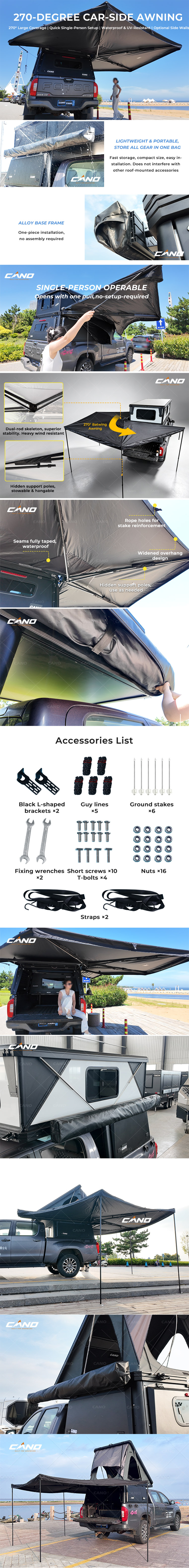 270° Truck Awning – Wide Coverage & Waterproof Shelter Detail