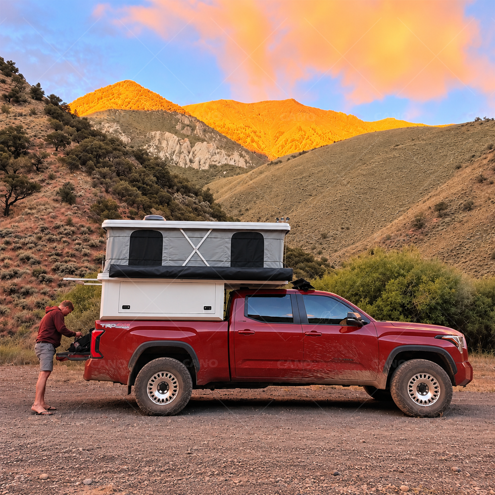 Extra-Wide Soft-Side Pop-Up Truck Camper – Custom Fit for Your Pickup