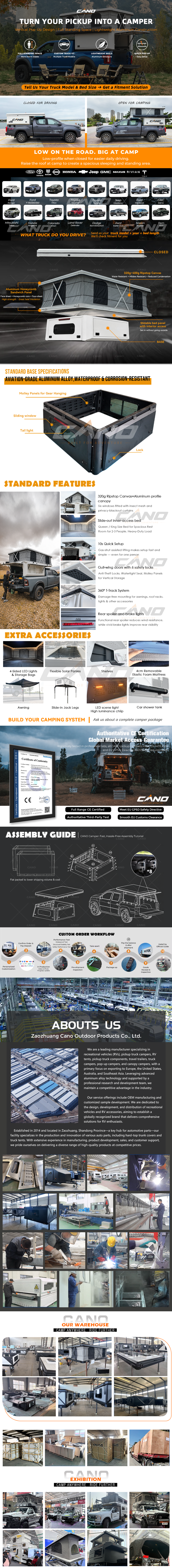 Extra-Wide Soft-Side Pop-Up Truck Camper – Custom Fit for Your Pickup Detail